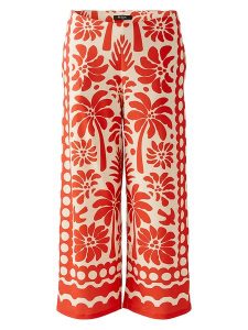 Miss Lagotte Spodnie w kolorze kremowo-pomarańczowym rozmiar: 40. Brązowe spodnie z wysokim stanem Miss Lagotte, bez wzorów, z materiału, z podwyższonym stanem. Za 126,99 zł.