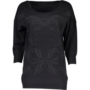 Sweter w kolorze czarnym. Czarne swetry klasyczne marki Guess, z dzianiny. W wyprzedaży za 249,95 zł.