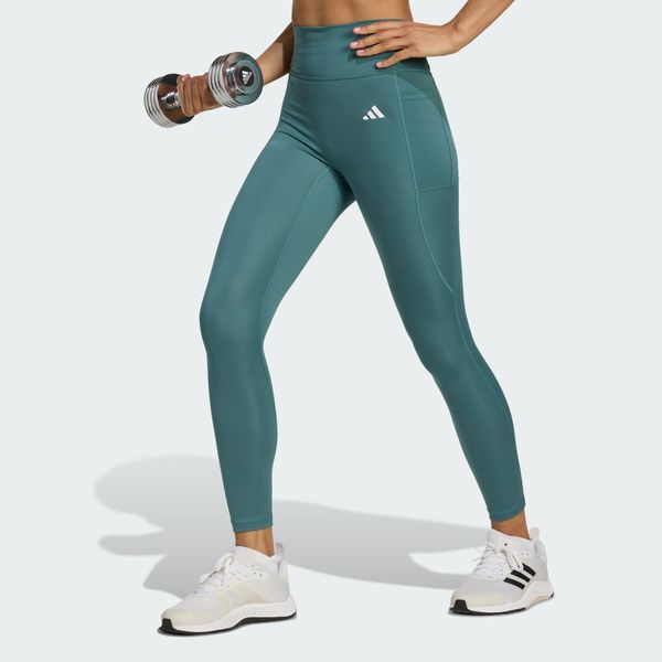 Legginsy 7/8 bez szwu z przodu Optime Essentials. Niebieskie legginsy ADIDAS, bez wzorów. Za 219,00 zł.