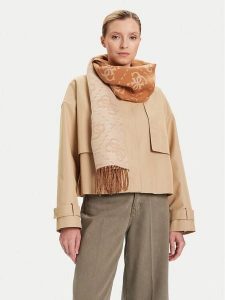 Guess Szalik AM9561POL03 Beżowy. Brązowe rękawiczki Guess, z aplikacjami, z materiału. Za 239,99 zł.