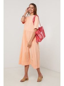 Lin Passion Sukienka w kolorze pomarańczowym rozmiar: 34/36. Pomarańczowe sukienki Lin Passion, bez wzorów, z bawełny, klasyczne, bez kołnierzyka, bez ramiączek, midi. Za 130,99 zł.