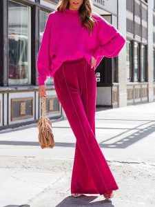 Milan Kiss Sweter w kolorze różowym rozmiar: L. Różowe swetry oversize Milan Kiss, l, bez wzorów, bez ramiączek. Za 192,33 zł.