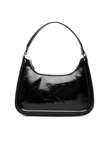 Calvin Klein Torebka Bold Ck Metallic Shoulder Bag LV04F3332G Czarny. Czarne torebki klasyczne Calvin Klein, bez wzorów, ze skóry, bez dodatków. Za 409,99 zł.