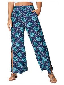 Ipanima Spodnie w kolorze granatowo-turkusowo-białym rozmiar: 34/36. Białe spodnie z wysokim stanem Ipanima, bez wzorów, z materiału, z podwyższonym stanem. Za 65,99 zł.