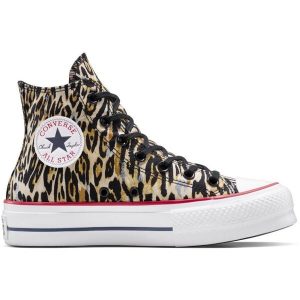Buty sportowe Converse Chuck Taylor All Star Lift Platform Leopard. Brązowe trampki Converse, bez wzorów, bez zapięcia. Za 379,45 zł.