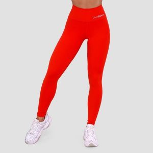 Legginsy damskie fitness z wysoką talią mandarynkowe BEAT. Brązowe legginsy GYMBEAM, bez wzorów, z elastanu. Za 112,90 zł.