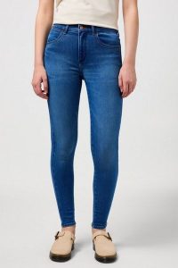 WRANGLER HIGH SKINNY DAMSKIE SPODNIE JEANSOWE JEANSY DŻINSY RUSTIC 112350940 W27H017957. Rurki Wrangler, z jeansu. Za 219,99 zł.