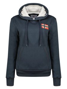 Geographical Norway Bluza "Genifer" w kolorze granatowym rozmiar: M. Niebieskie bluzy Geographical Norway, m, bez wzorów, z kapturem. Za 105,38 zł.