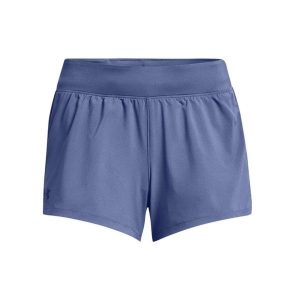Spodenki fitness damskie Under Armour Launch SW 3 Short. Niebieskie szorty Under Armour, bez wzorów, z poliesteru, sportowe. Za 119,99 zł.