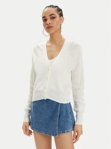Vero Moda Kardigan New Lex Sun 10281878 Biały Regular Fit. Białe kardigany Vero Moda, z wiskozy. Za 89,99 zł.
