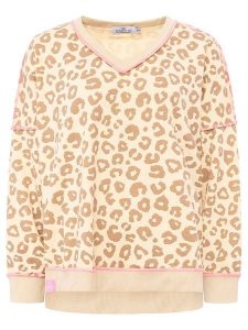 Zwillingsherz Bluza "Soft Leo" w kolorze beżowym rozmiar: L/XL. Brązowe bluzy Zwillingsherz, l, bez wzorów, bez kaptura. Za 228,92 zł.