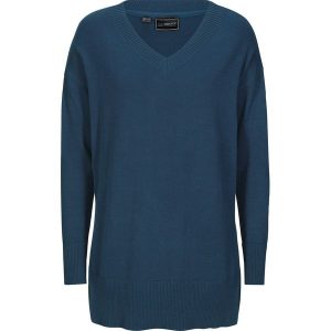 Długi sweter. Czerwone długie swetry bonprix, bez kołnierzyka. Za 97,99 zł.