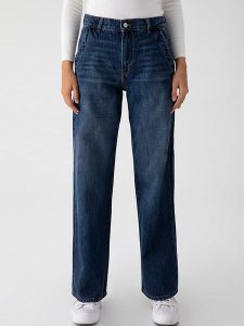 LTB Dżinsy "Lenora" - Comfort fit - w kolorze granatowym rozmiar: W27. Niebieskie jeansy LTB, z aplikacjami, ze skóry, z podwyższonym stanem. Za 96,60 zł.