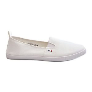 Tenisówki Trampki Slip-On Damskie Białe Adrancia. Białe trampki bez wzorów, bez zapięcia. Za 92,80 zł.