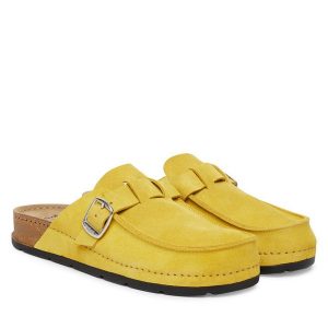 Klapki Scholl. Żółte klapki Scholl, bez wzorów, bez obcasa. Za 434,99 zł.