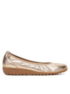 Caprice Baleriny 9-22161-44 Złoty. Żółte balerinki Caprice, bez wzorów, ze skóry, bez obcasa, bez zapięcia. Za 269,99 zł.