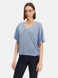 Morgan Sweter 251-MDIX Niebieski Relaxed Fit. Niebieskie swetry klasyczne Morgan, l, z wiskozy, bez kołnierzyka. Za 129,99 zł.