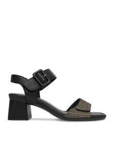 Remonte Sandały CEO-D1K51-04 Czarny. Czarne sandały Remonte, bez wzorów, ze skóry, bez obcasa, na słupku, bez zapięcia. Za 369,99 zł.