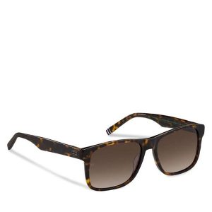 Okulary przeciwsłoneczne Tommy Hilfiger. Brązowe okulary przeciwsłoneczne TOMMY HILFIGER. Za 470,99 zł.