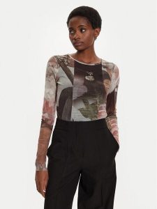 Desigual Bluzka Carson 24WWTK59 Brązowy Regular Fit. Brązowe bluzki Desigual, l, bez wzorów, z syntetyku, bez kołnierzyka, bez ramiączek. Za 149,99 zł.