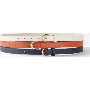 Komplet pasków (3 szt.). Białe paski bonprix, bez wzorów, eleganckie. Za 62,99 zł.