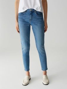 OPUS Dżinsy "Enja" - Slim fit - w kolorze niebieskim rozmiar: 44/L30. Niebieskie jeansy Opus, bez wzorów, z podwyższonym stanem. Za 183,95 zł.