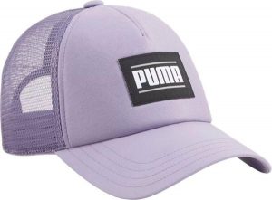 Czapka z daszkiem uniseks Puma Ess Trucker. Fioletowe czapki Puma, bez wzorów, z materiału. Za 69,00 zł.