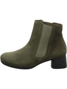Think! Skórzane botki w kolorze khaki rozmiar: 41. Brązowe botki Think, bez wzorów, bez obcasa, bez zapięcia. Za 346,99 zł.