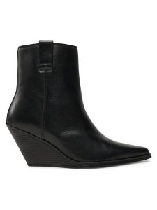 Bronx Botki Xyl-A 34327-A Czarny. Czarne botki Bronx, bez wzorów, ze skóry, bez obcasa, na koturnie, bez zapięcia. Za 529,99 zł.