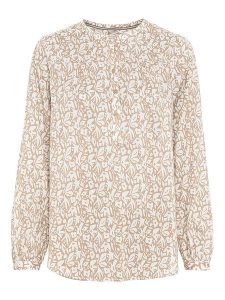 Camel Active Bluzka w kolorze beżowo-białym rozmiar: L. Brązowe bluzki Camel Active, l, bez wzorów, z bawełny, bez kołnierzyka, bez ramiączek. Za 127,35 zł.