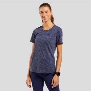 Koszulka damska Odlo ESSENTIAL LINENCOOL T-shirt. Niebieskie bluzki ODLO, bez wzorów, bez kołnierzyka, bez ramiączek. Za 213,76 zł.