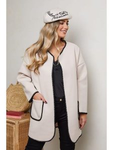 Plus Size Company Kardigan "Joelie" w kolorze kremowym rozmiar: 42. Brązowe kardigany Plus Size Company. Za 96,60 zł.