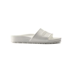 Klapki damskie Birkenstock Barbados. Białe klapki Birkenstock, bez wzorów, bez obcasa. Za 139,00 zł.