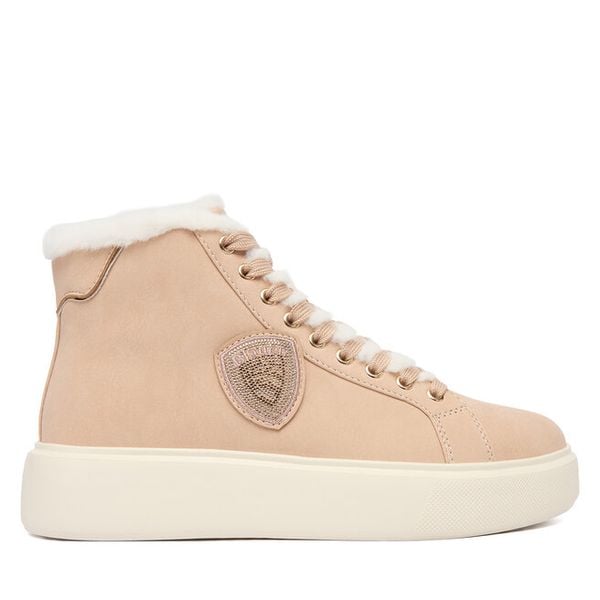 Trzewiki Blauer. Czerwone botki Blauer, bez wzorów, bez obcasa, na płaskiej podeszwie, bez zapięcia. Za 489,99 zł.