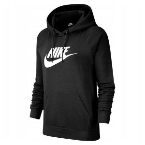 Bluza Z Kapturem Damska NSW Essential. Czarne bluzy Nike, bez wzorów, z kapturem. Za 306,99 zł.