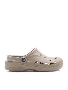 Crocs Klapki BAYA CLOG 10126-760 Beżowy. Brązowe klapki Crocs, bez wzorów, z tworzywa sztucznego, bez obcasa. Za 199,99 zł.