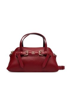Tommy Hilfiger Torebka Th Buckle Mini AW0AW19034 Czerwony. Czerwone torebki klasyczne TOMMY HILFIGER, bez wzorów, ze skóry, bez dodatków. Za 529,99 zł.