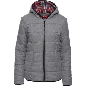 Kurtka pikowana na podszewce w kratę bonprix szary melanż. Kurtki marki bonprix. Za 59,99 zł.