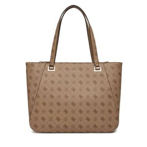 Torebka Guess. Brązowe shopper bag Guess, z aplikacjami, bez dodatków. Za 579,99 zł.