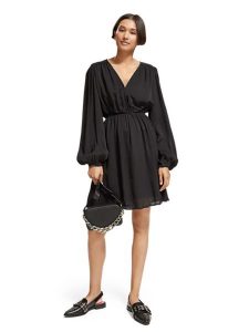 Scotch & Soda Sukienka w kolorze czarnym rozmiar: 42. Czarne sukienki Scotch & Soda, s, bez wzorów, z bawełny, bez kołnierzyka, bez ramiączek, mini. Za 144,92 zł.