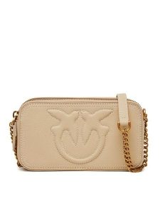 PINKO Torebka Carrie Camera Case Mini 103799 A1LF Beżowy. Brązowe torebki klasyczne Pinko, bez wzorów, ze skóry, bez dodatków. Za 629,99 zł.