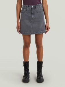 G-Star Spódnica dżinsowa w kolorze szarym rozmiar: W28. Szare spódnice G-Star, z aplikacjami, ze skóry, klasyczne, mini. Za 187,07 zł.