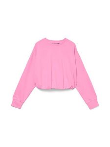 Vero Moda Bluza w kolorze różowym rozmiar: XS. Różowe bluzy Vero Moda, xs, bez wzorów, z bawełny, bez kaptura. Za 98,95 zł.