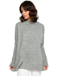 Be Wear Sweter w kolorze szarym rozmiar: onesize. Szare swetry oversize Be Wear, bez wzorów, z wełny, bez ramiączek. Za 207,45 zł.