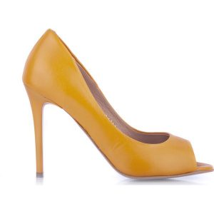 Szpilki peep toe musztardowe. Szpilki marki Arturo Vicci. Za 269,00 zł.