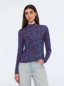 Scotch & Soda Koszulka w kolorze bordowo-niebieskim rozmiar: M. Czerwone bluzki Scotch & Soda, m, bez wzorów, bez kołnierzyka, bez ramiączek. Za 91,99 zł.