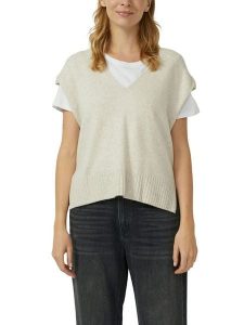 S.Oliver Bezrękawnik w kolorze beżowym rozmiar: 38. Brązowe swetry oversize s.Oliver, s, bez wzorów, bez ramiączek. Za 92,21 zł.