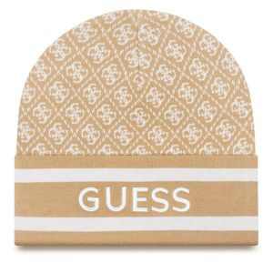 Czapka Guess. Brązowe czapki Guess, z aplikacjami. Za 139,99 zł.