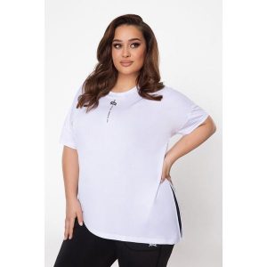 Koszulka fitness damska Rough Radical Kip Plus size. Białe bluzki ROUGH RADICAL, plus size, bez wzorów, sportowe, bez kołnierzyka, plus size, bez ramiączek. Za 109,00 zł.