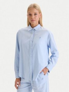 Nautica Koszula W126-NALST-1019-23X Błękitny Regular Fit. Niebieskie koszule Nautica, l, bez wzorów, bez kołnierzyka, bez ramiączek. Za 139,99 zł.
